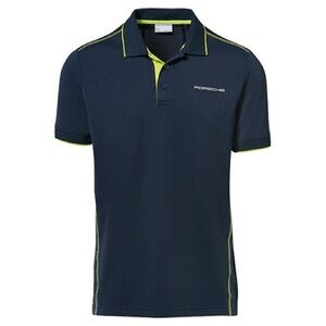 Porsche Men’s Sport Polo Navy and Lime Men's Polo Shirt